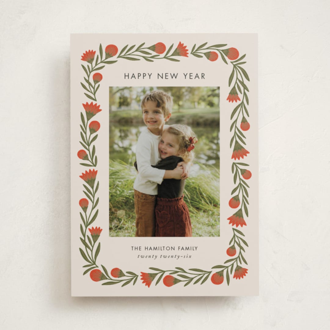 "wreath wrap" - Holiday Cards in Candied Apple by Jen Owens - Front