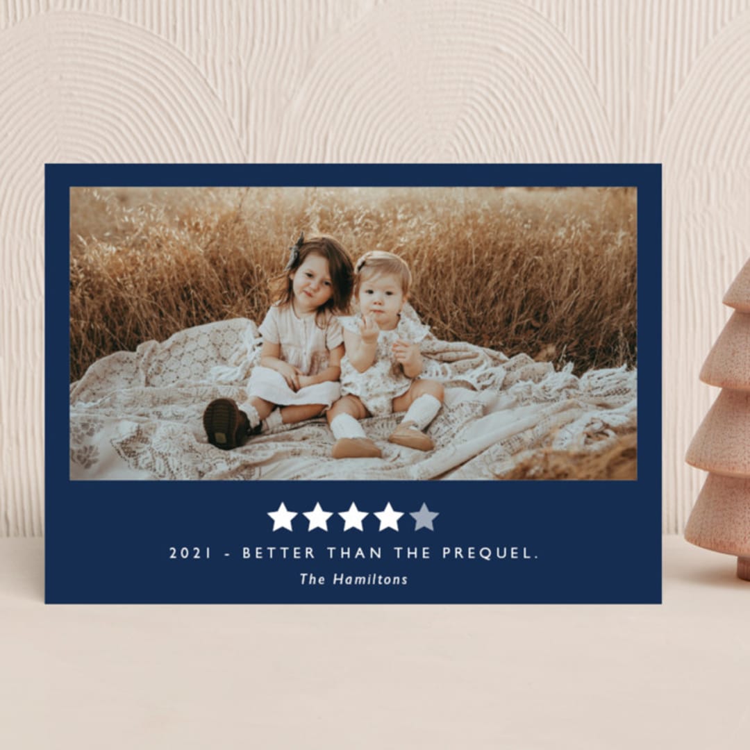 "Rating 2020" - Holiday Cards in Midnight by Hudson meet Rose - Front