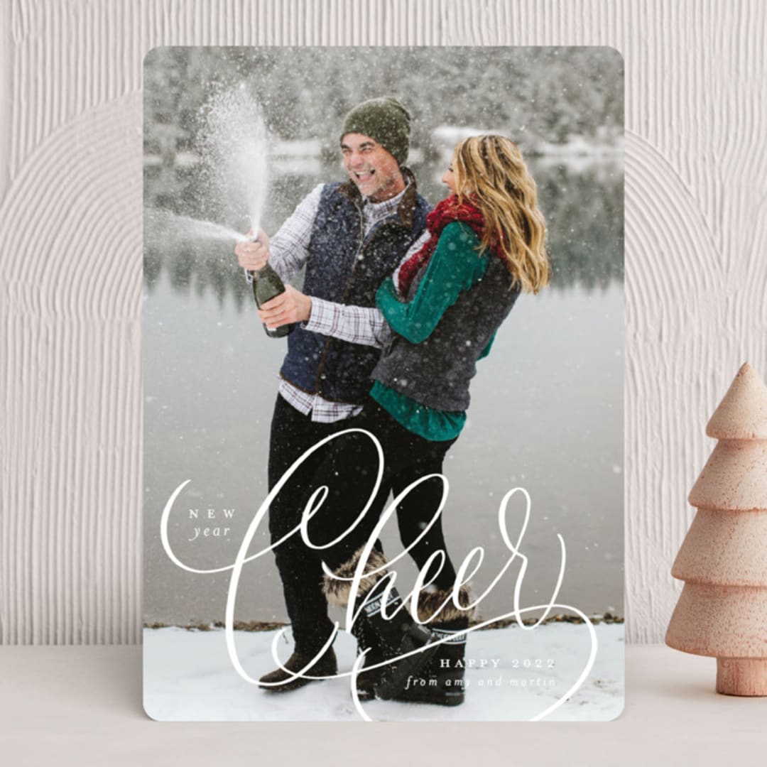 "Cheer" - Holiday Cards in Snow by Erin German - Front