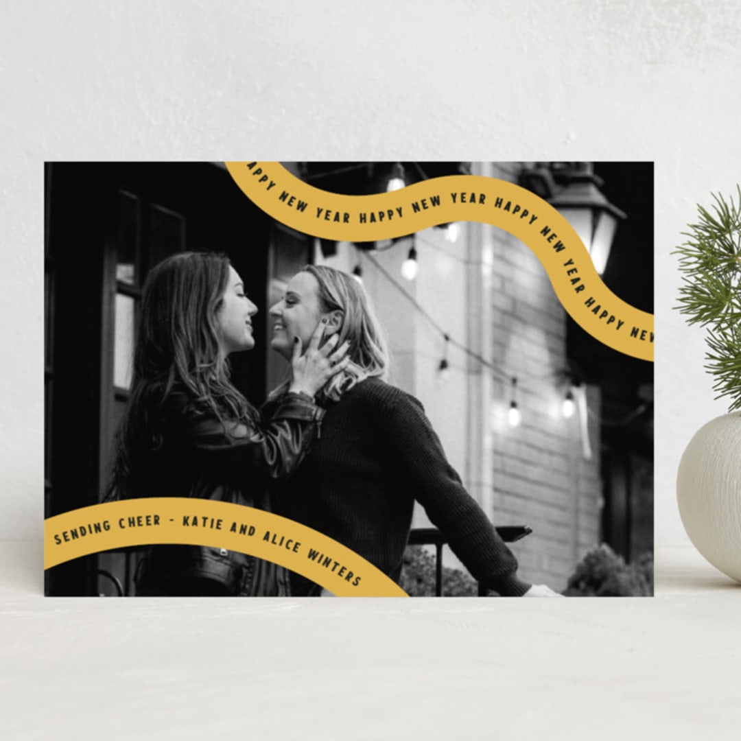 "Wavy Lines" - Holiday Cards in Sunny by Kelsey Mucci - Front