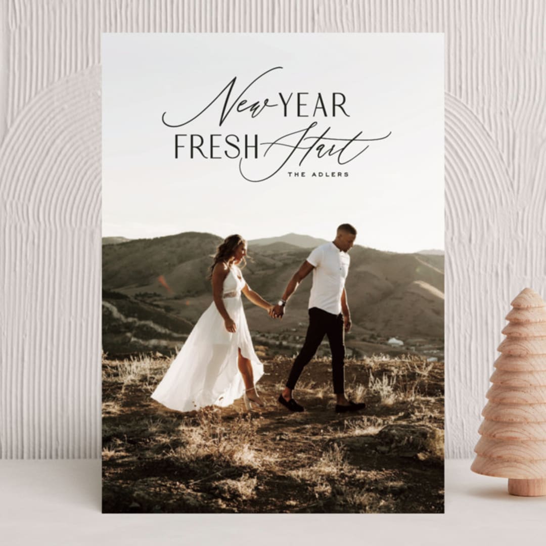 "New Year Fresh Start" - Holiday Cards in Onyx by Hooray Creative - Front