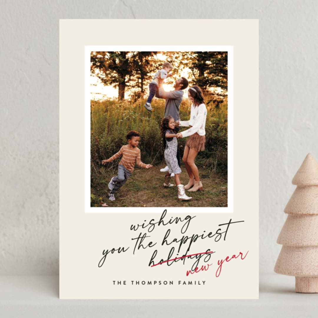"All Good Wishes" - Holiday Cards in Holly Berry by Louise Kay - Front