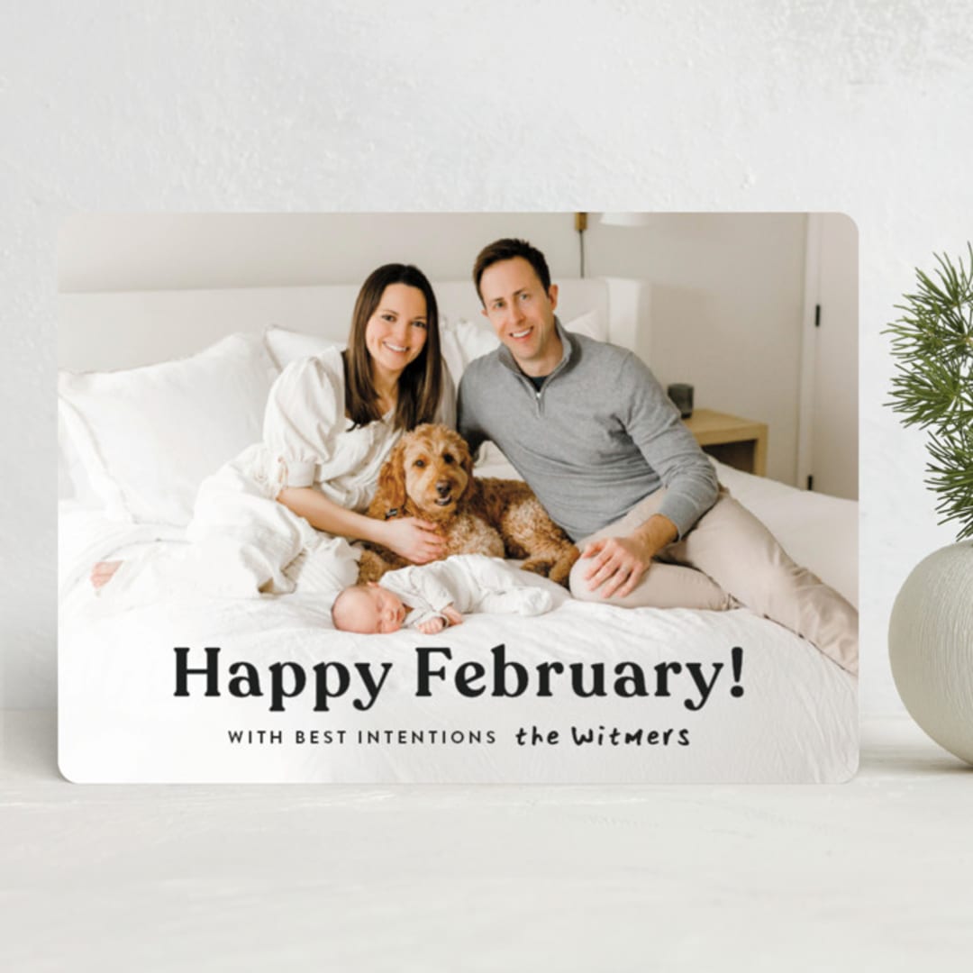 "happy February" - Holiday Cards in Onyx by Sara Hicks Malone - Front