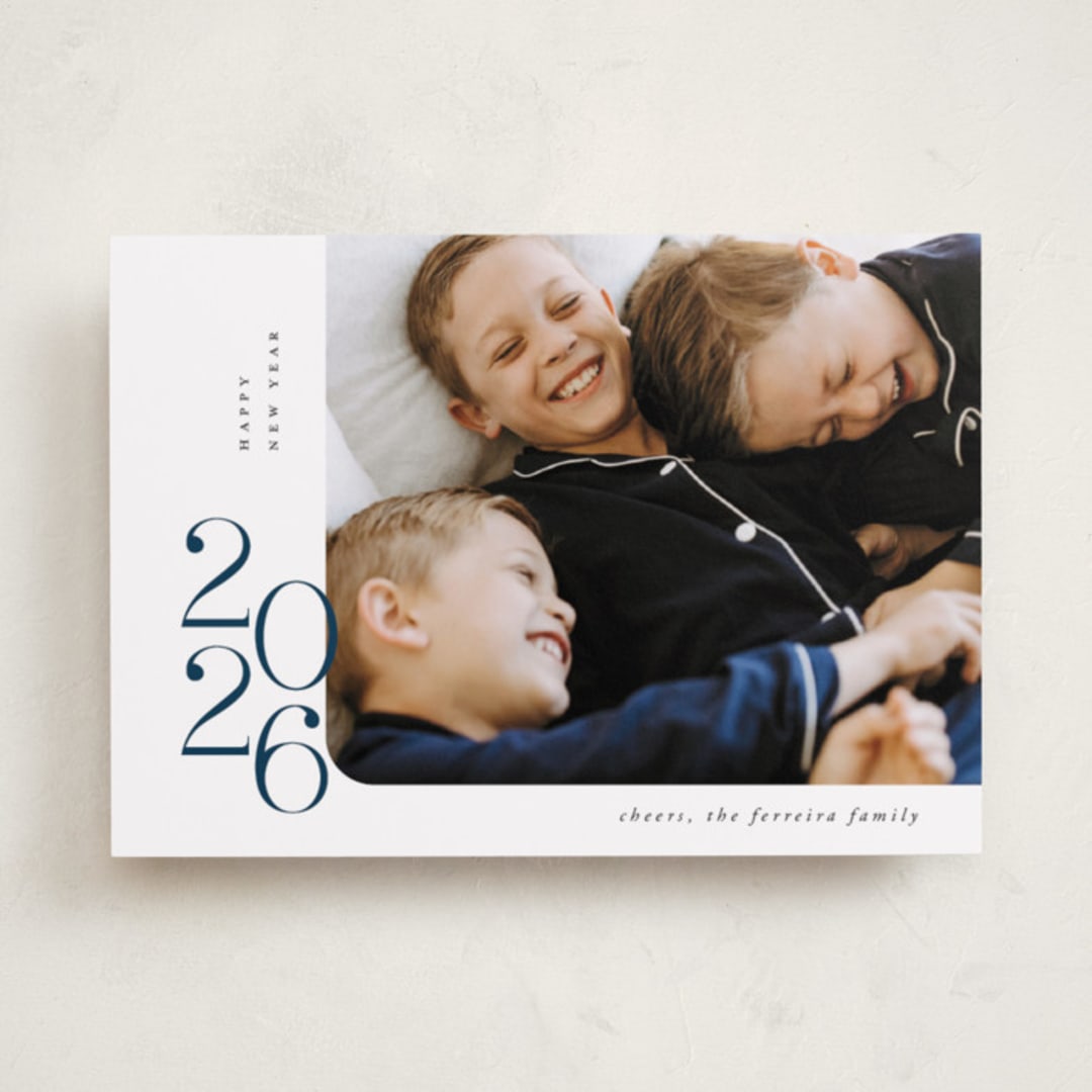 "Minimalist New Year" - Holiday Cards in Navy by Ana de Sousa - Front