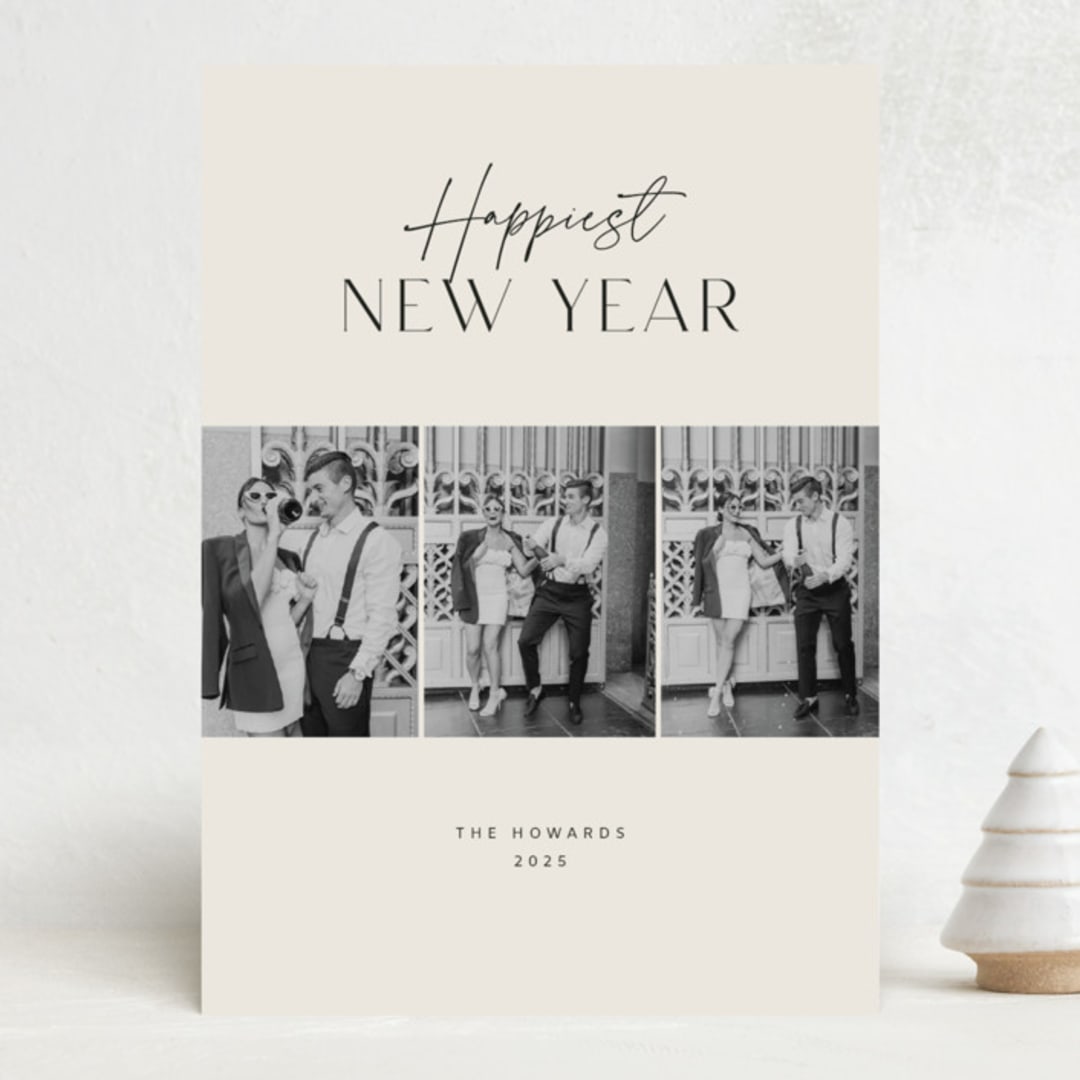 "Montage" - Holiday Cards in Champagne by Yaling Hou Suzuki - Front