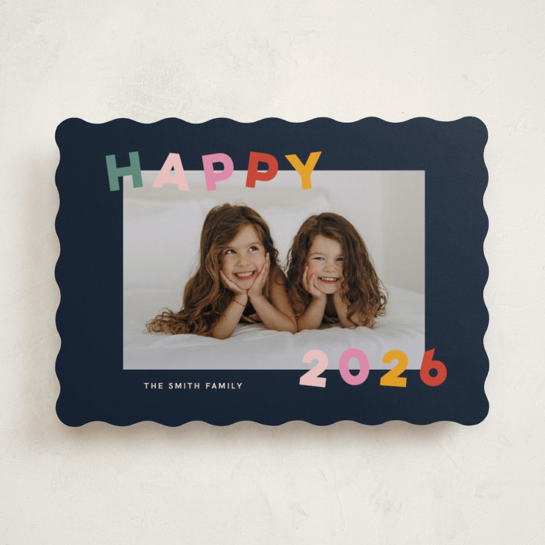 "Dancing Happy" - Holiday Cards in Starlight by Sarah Hawkins Designs - Front