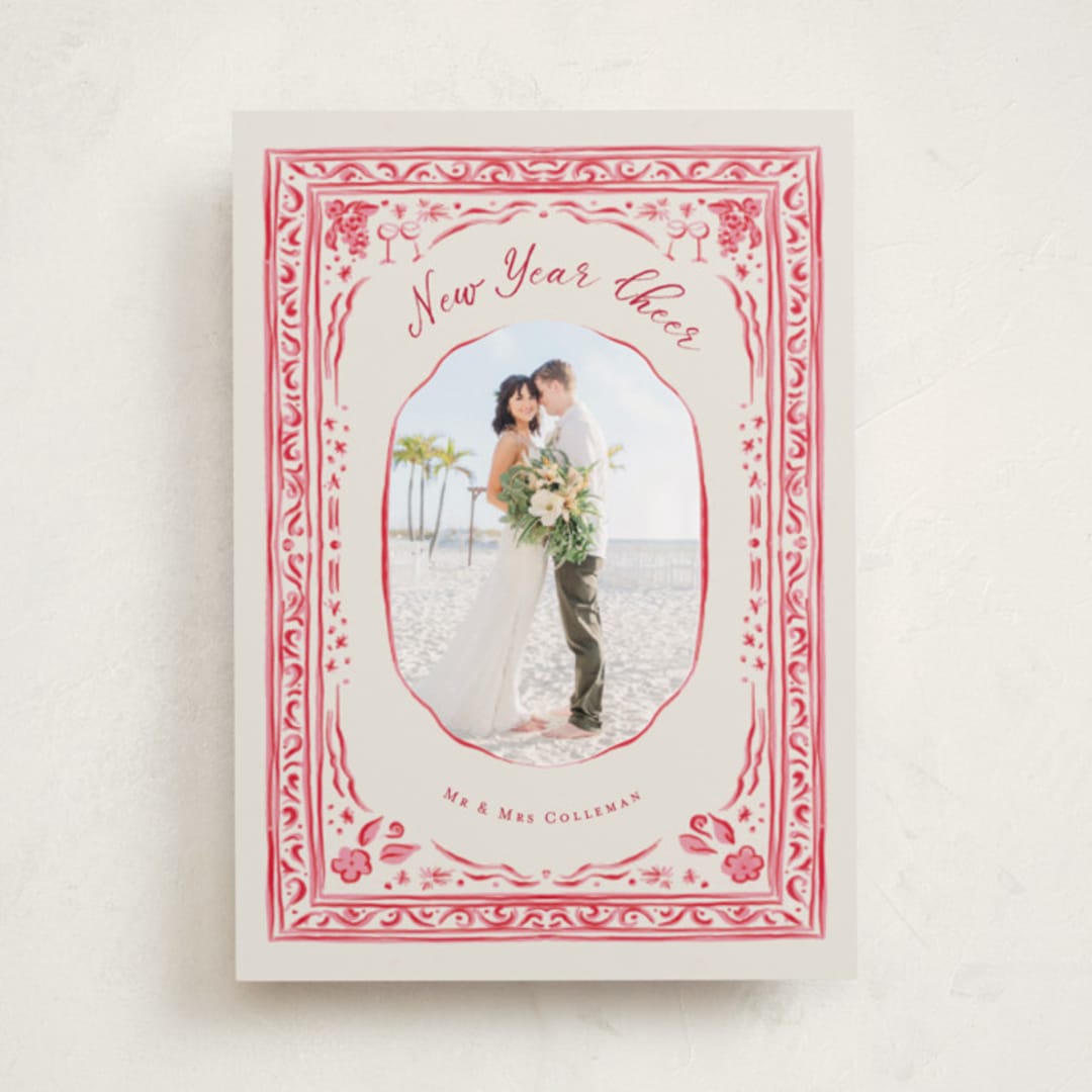 "cheerful frame" - Holiday Cards in Peppermint by Lucrecia Caporale - Front