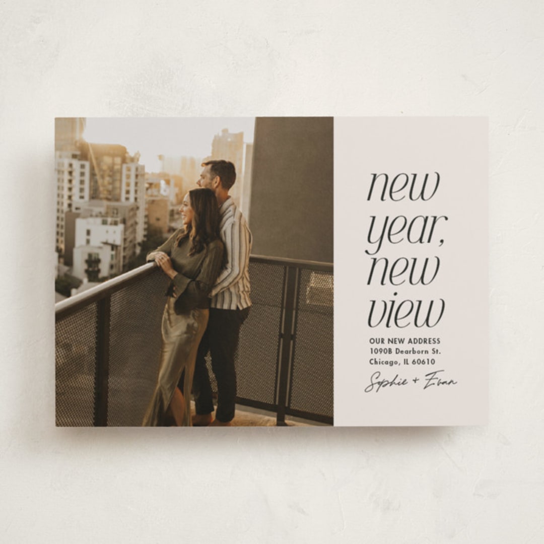 "New view" - Holiday Cards in Vanilla by Lea Delaveris - Front