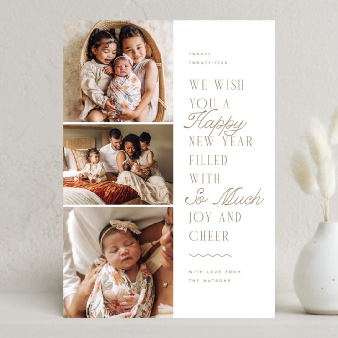 "Accord" - Holiday Cards in Toffee by Everett Paper Goods - Front
