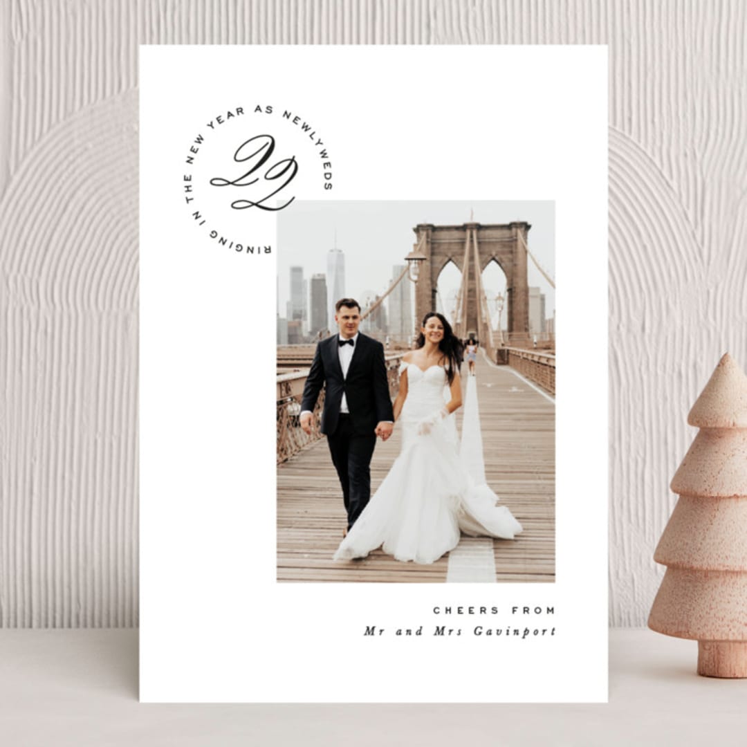 "New Couple" - Holiday Cards in Onyx by Hooray Creative - Front