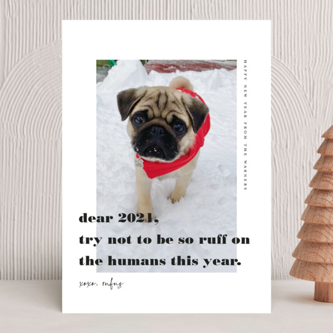 "dear 2021" - Holiday Cards in Noir by Tanya Lee of Frooted Design - Front