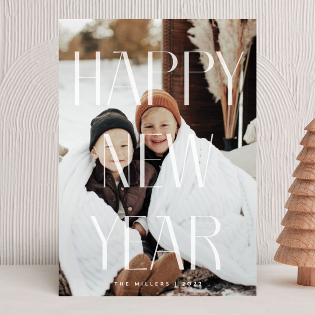 "Big Year" - Holiday Cards in Snow by Anna Elder - Front
