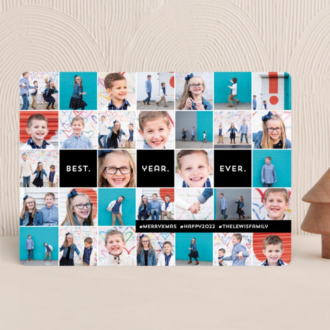 "Insta-grid" - Holiday Cards in Ebony by Dawn Jasper - Front