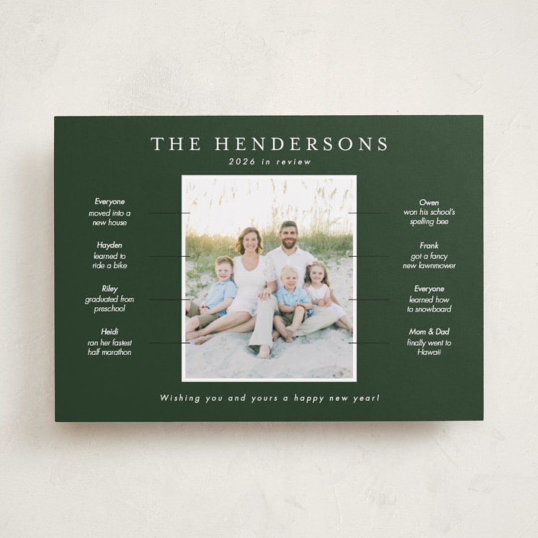 "Our Year in Review" - Holiday Cards in Pine by Kristen Knechtel - Front