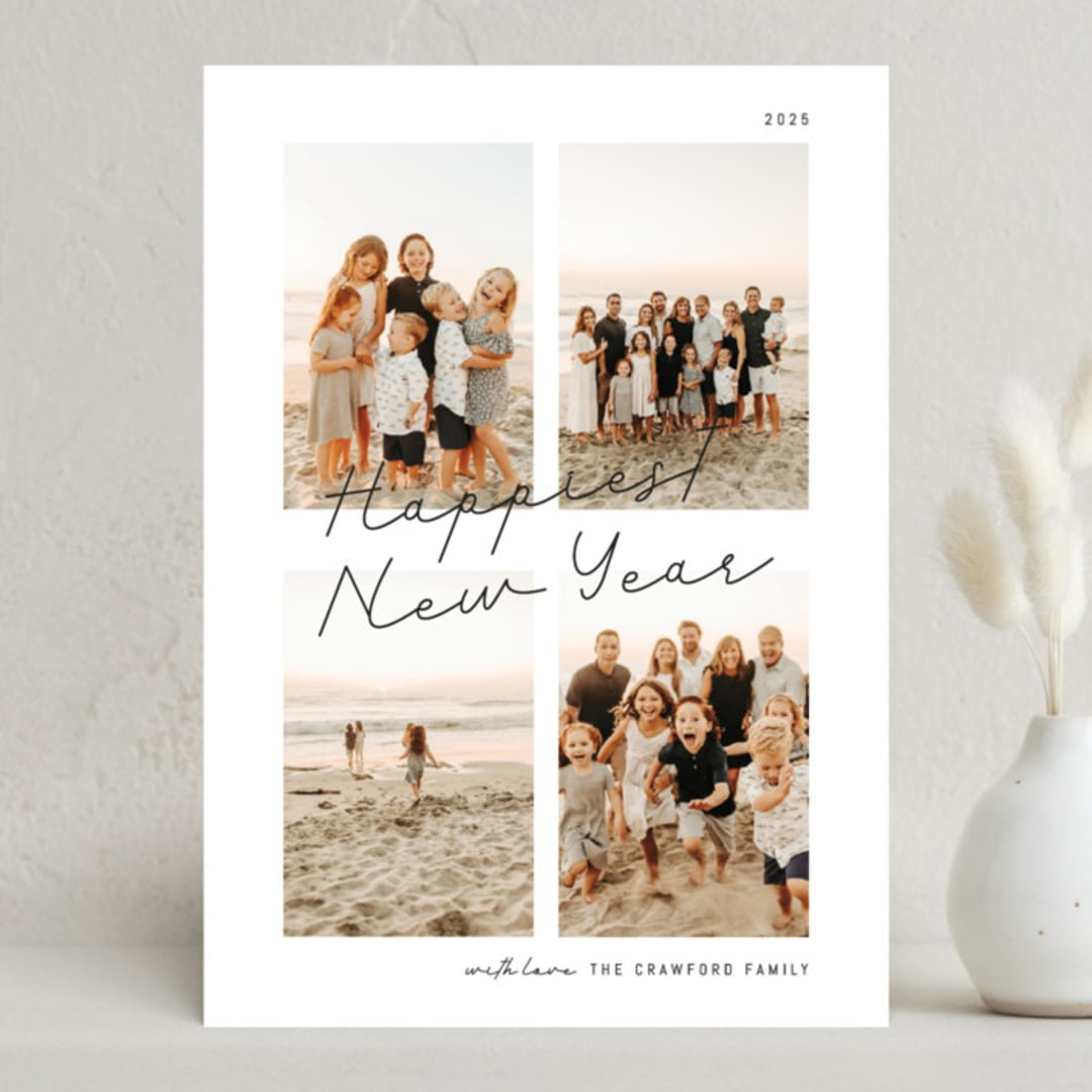 "Postcard Greetings" - Holiday Cards in Ink by Blustery August - Front
