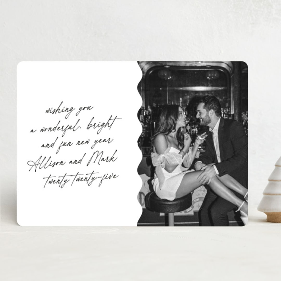 "Postal" - Holiday Cards in Tuxedo by Tamara Hilje - Front