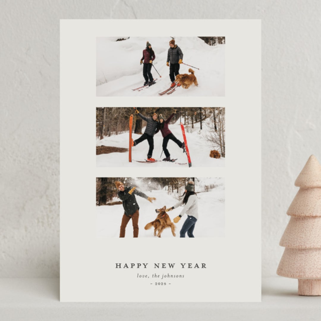 "Simply Collaged" - Holiday Cards in Mist by Stephanie Heinrich Godbout - Front