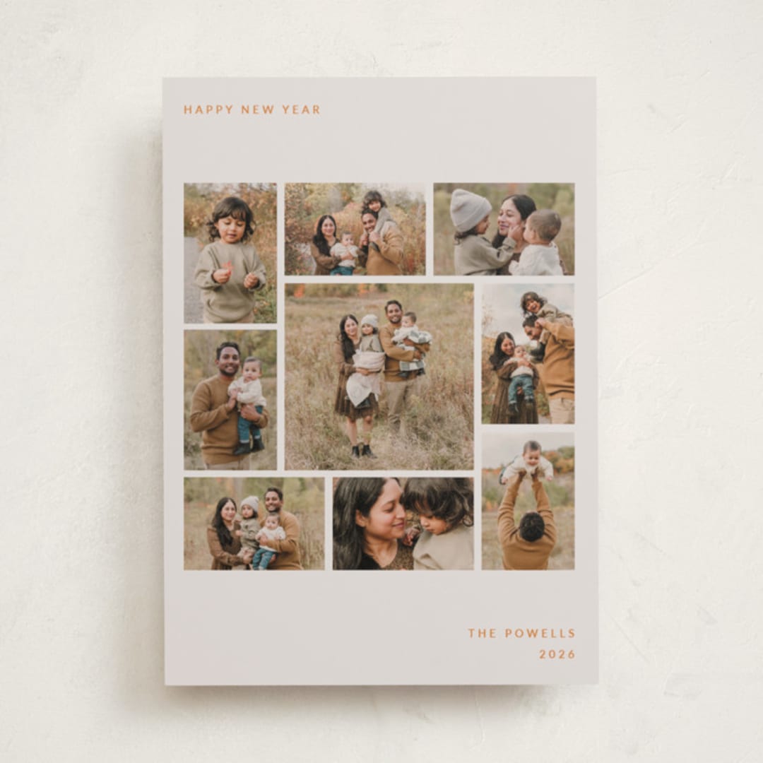 "Happy Nine" - Holiday Cards in Honey by Sumak Studio - Front