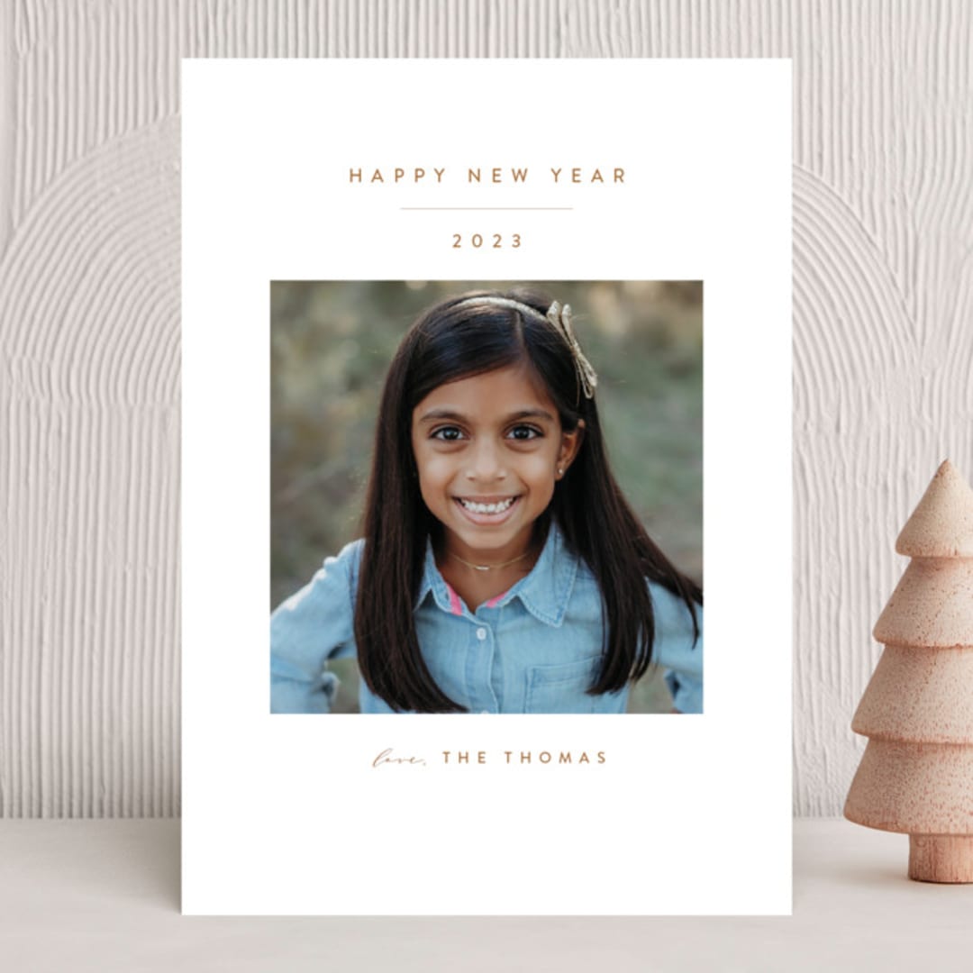 "Simple Beauty" - Holiday Cards in Toffee by Roopali - Front