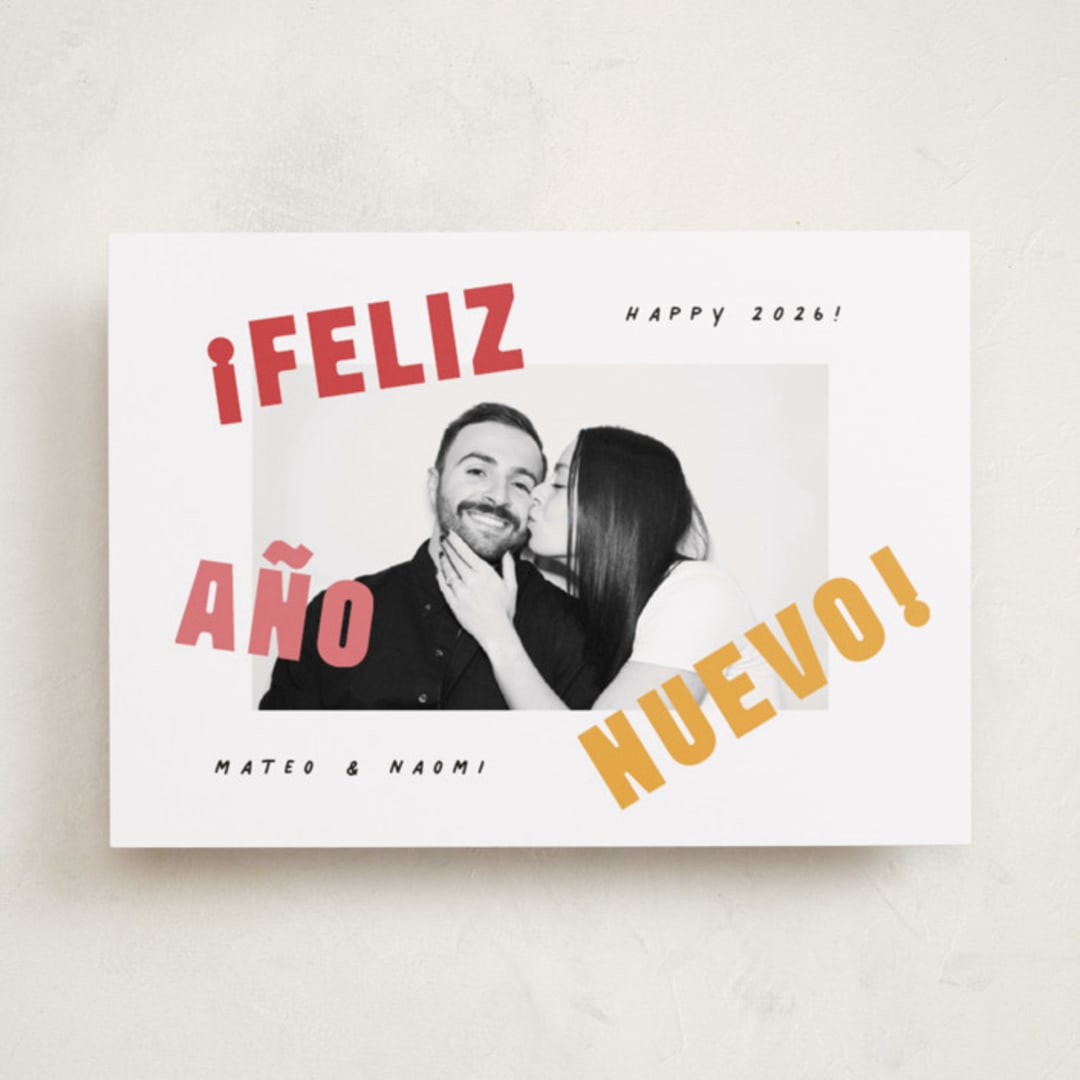 "Año Nuevo" - Holiday Cards in Sunset by Olivia Raufman - Front