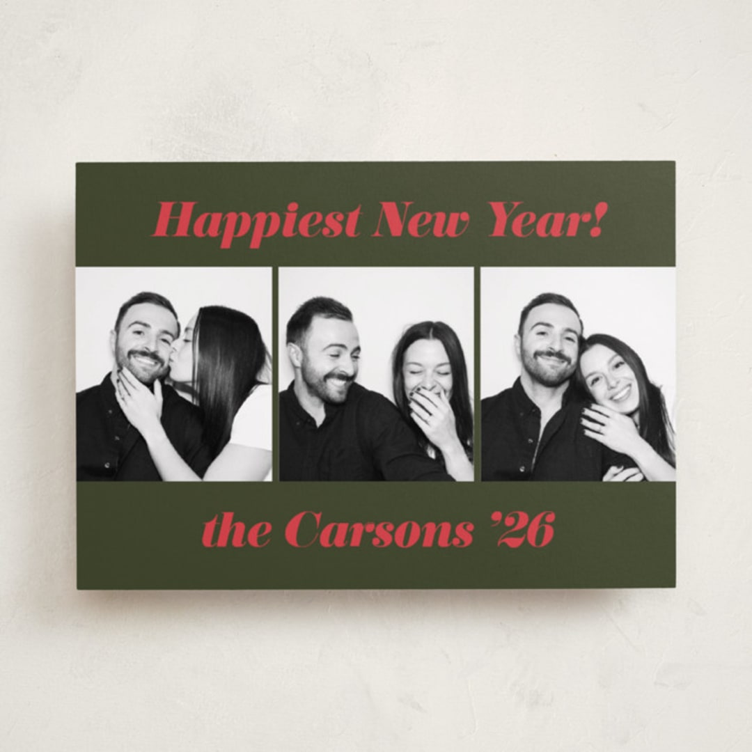 "Bold Italic" - Holiday Cards in Fir by Emily Sabol Goss - Front