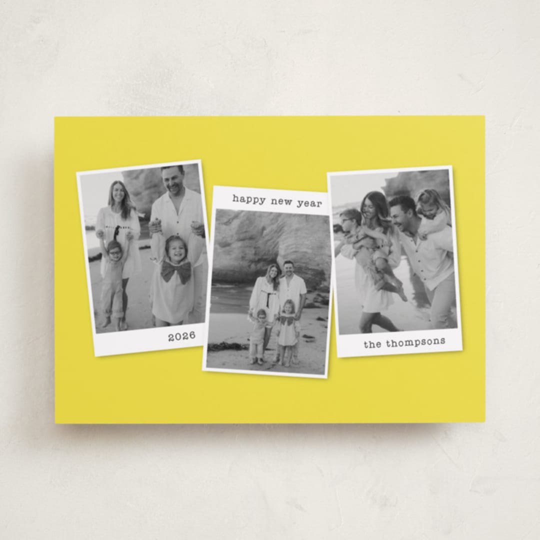 "memories x3" - Holiday Cards in Lemon by Kristen Knechtel - Front
