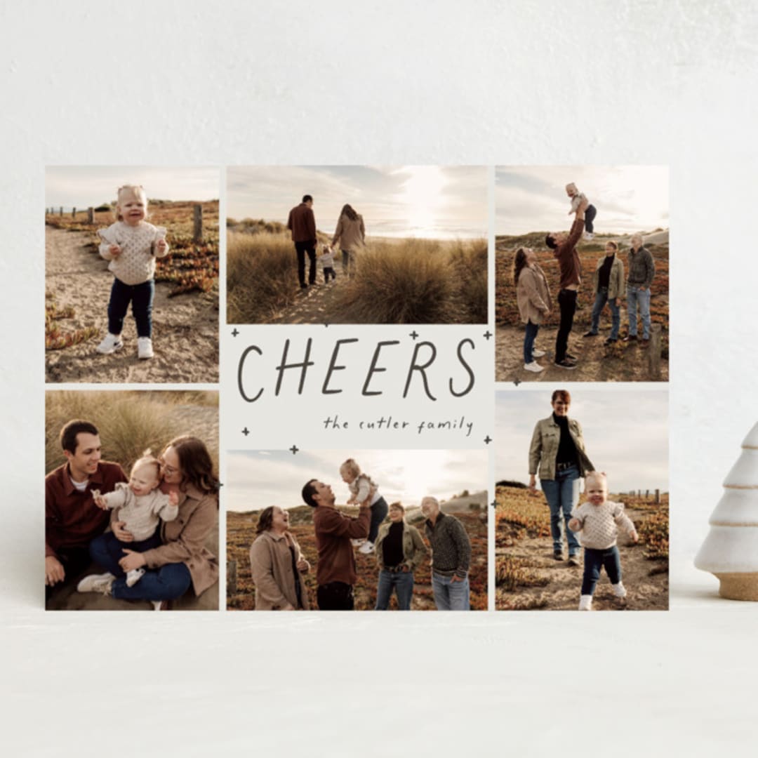 "Handwritten Cheer" - Holiday Cards in Pudding by Betsy Siber - Front