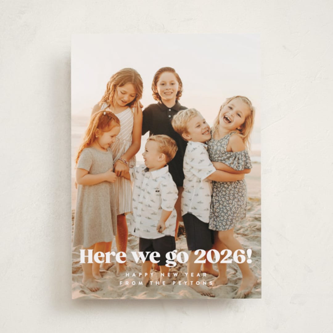 "here we go!" - Holiday Cards in Snow by Kristie Kern - Front