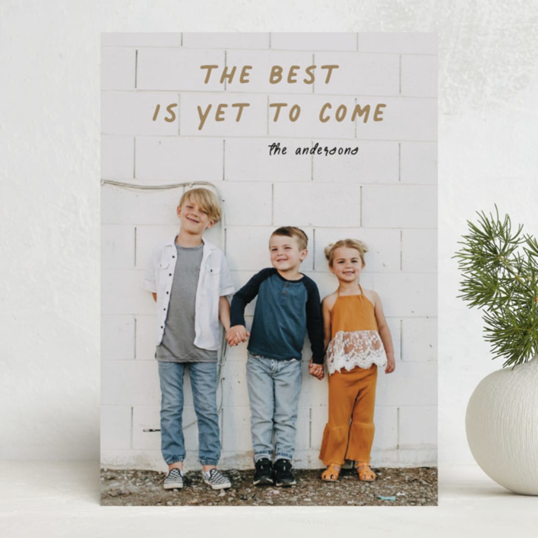 "the best year" - Holiday Cards in Toffee by Alexandra Dzh - Front