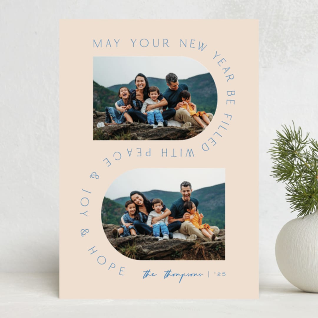 "Winding" - Holiday Cards in Champagne by Amy Kross - Front