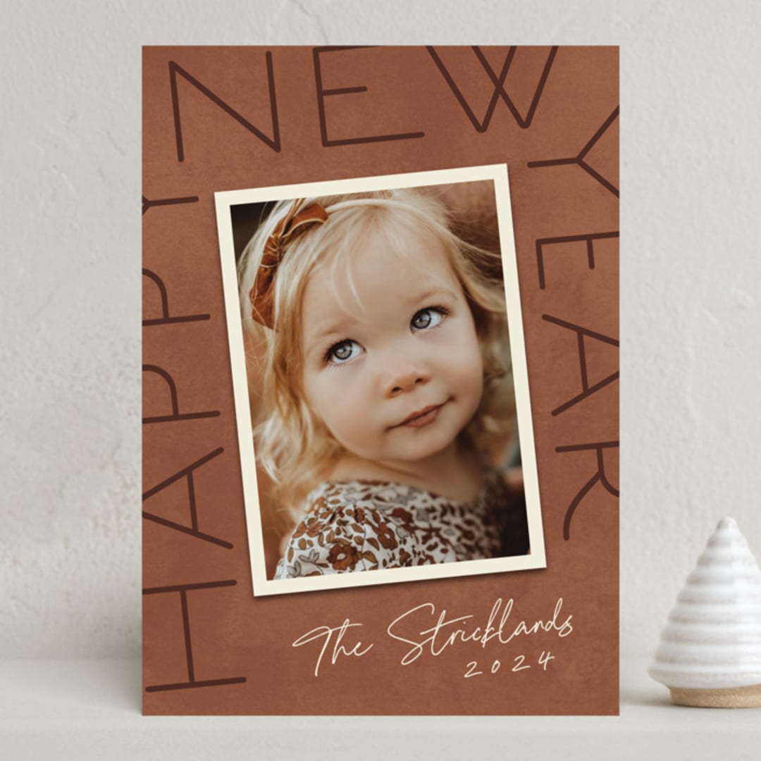 "Modern Angle" - Holiday Cards in Sienna by Hooray Creative - Front