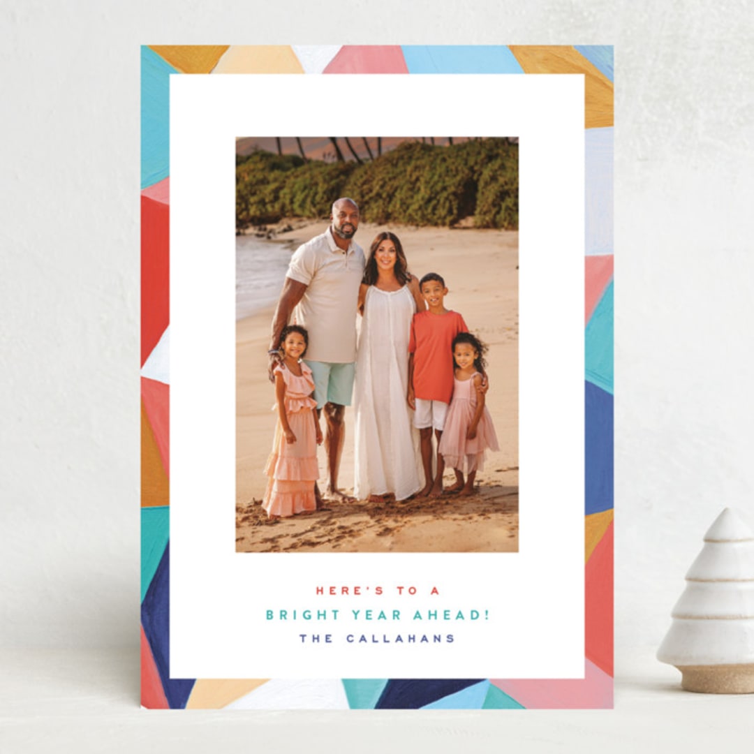 "Bright Border" - Holiday Cards in Tangerine by Hooray Creative - Front