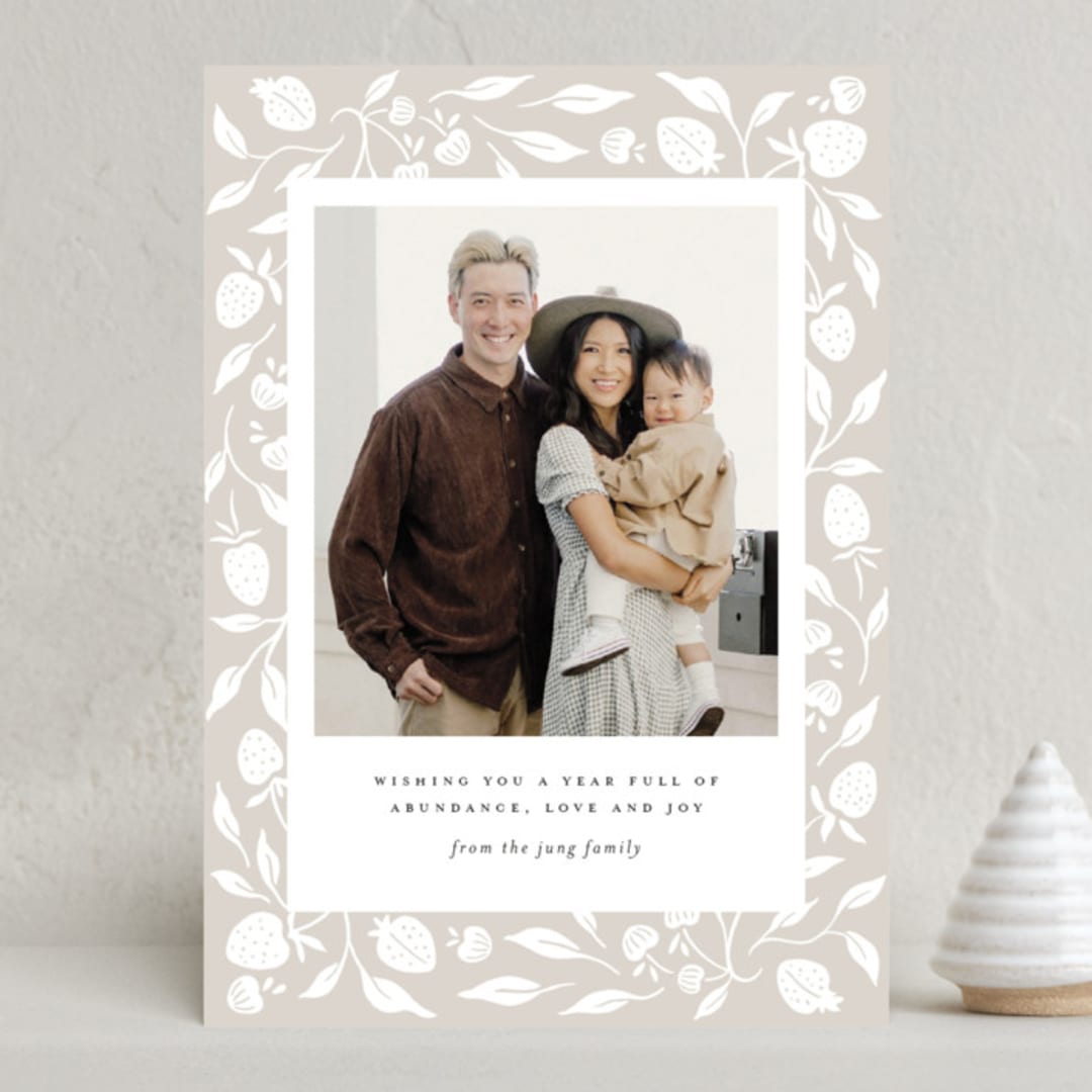 "Abundant Year" - Holiday Cards in Vanilla by Kim Thoa - Front