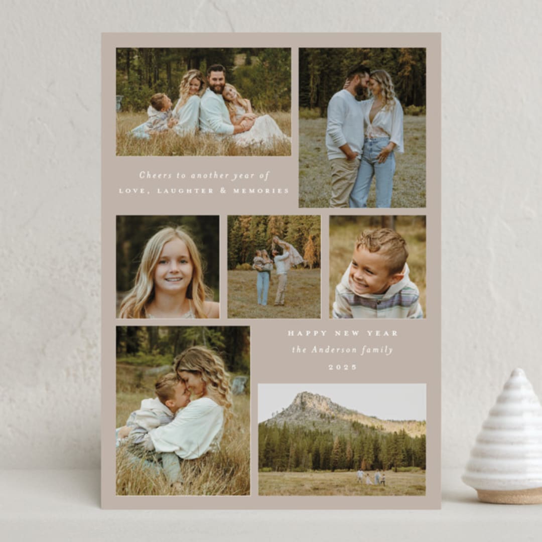 "Yearly Seven" - Holiday Cards in Eggnog by Emily Betts - Front