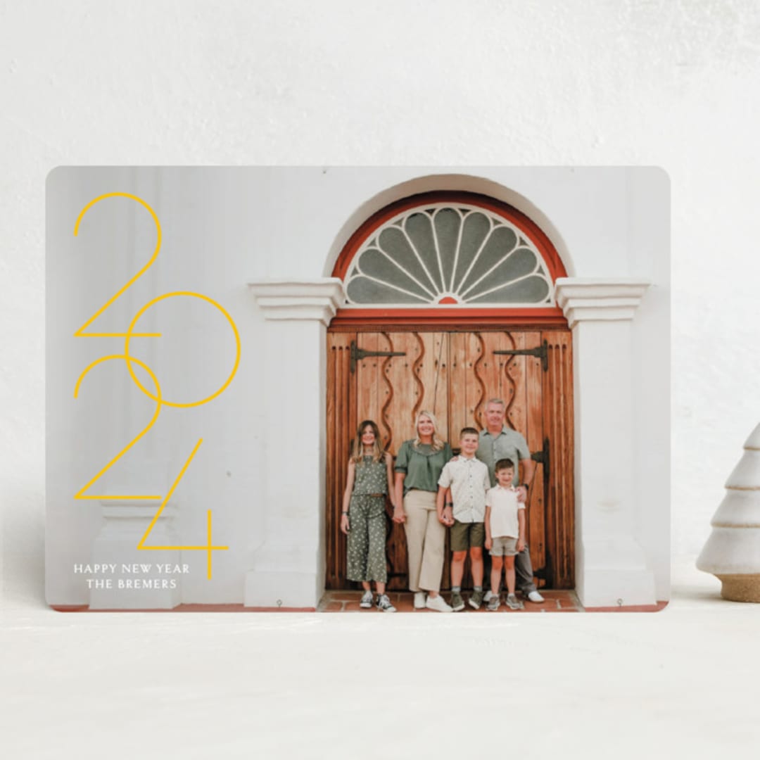 "Stacked date" - Holiday Cards in Sunshine by Erin Deegan - Front
