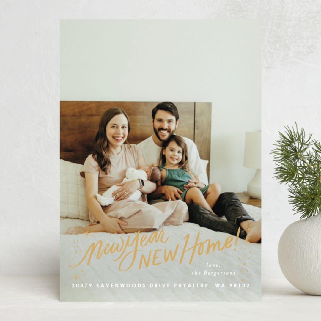 "New Year, New Home!" - Holiday Cards in Golden by Itsy Belle Studio - Front