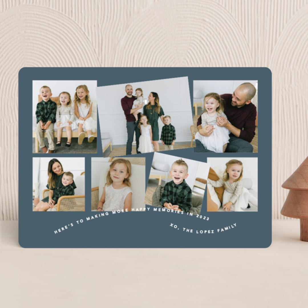 "memorabilia" - Holiday Cards in Blue Spruce by Creo Study - Front