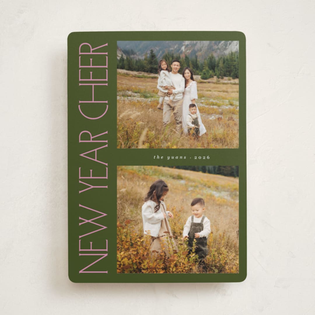 "Sideways" - Holiday Cards in Fern by Lindsay Megahed - Front