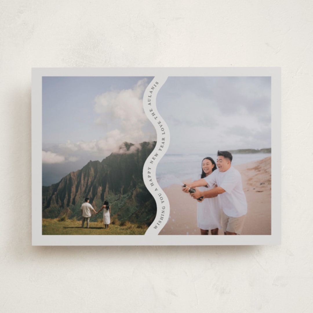"curvy duo" - Holiday Cards in Mist by Lori Wemple - Front