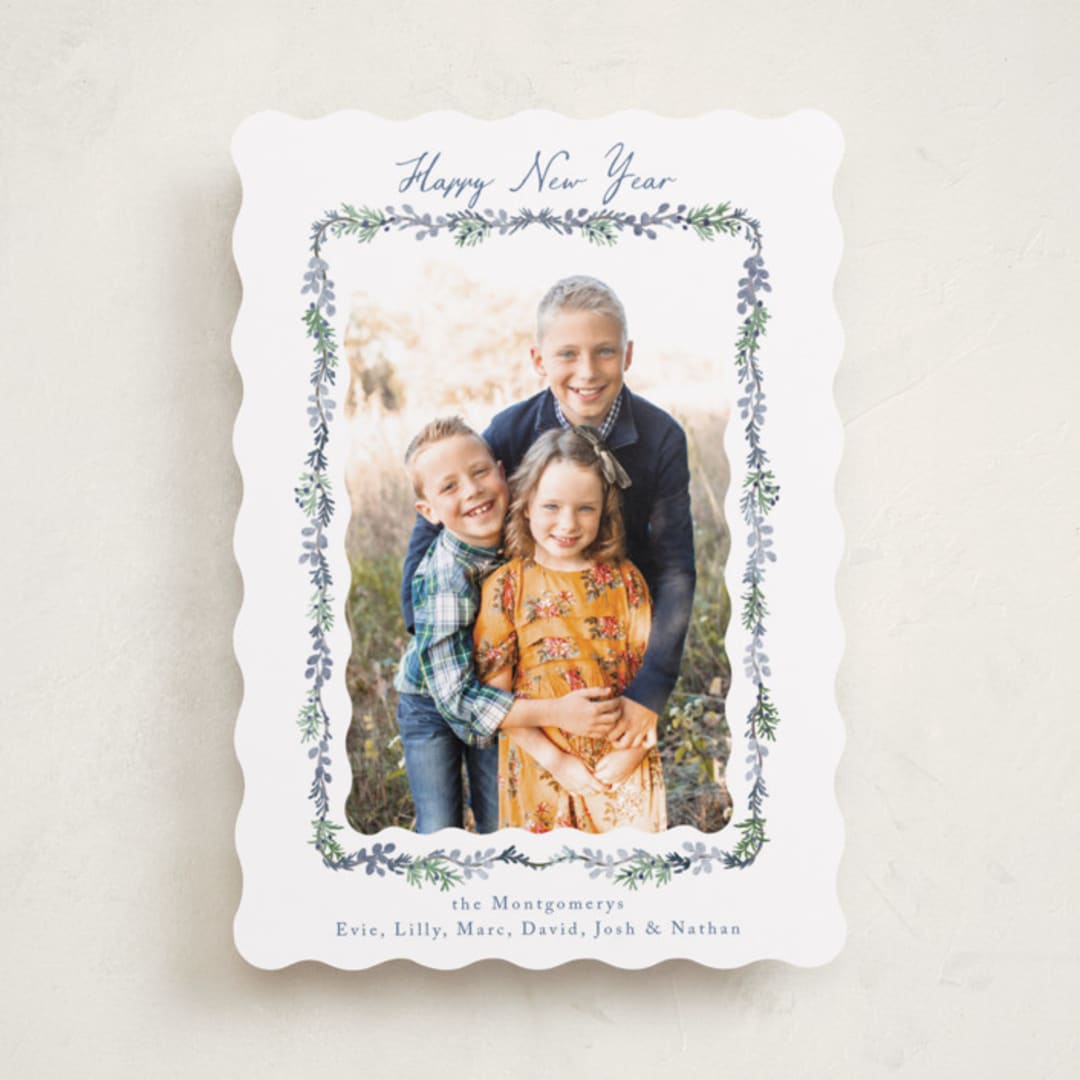 "Scalloped Greenery" - Holiday Cards in Frozen by Petra Kern - Front