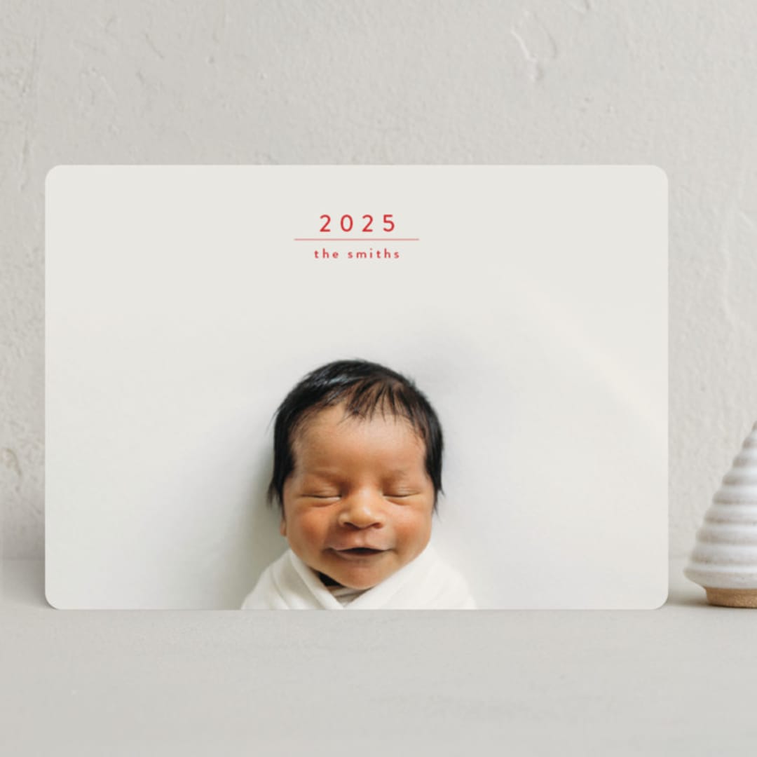 "just new" - Holiday Cards in Holly Berry by Mango Ink - Front