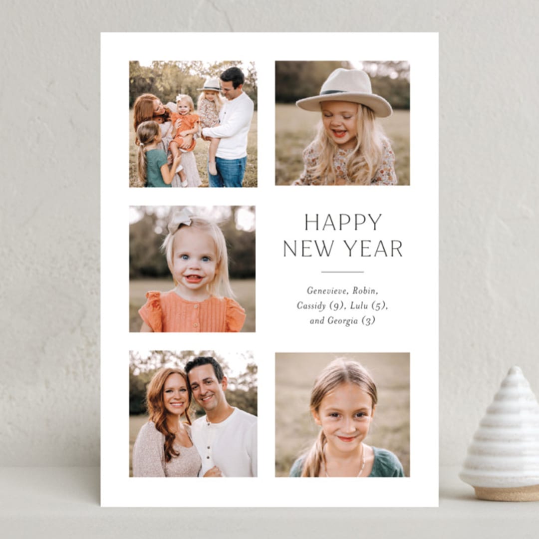 "Classic Grid" - Holiday Cards in Snow by Shari Margolin - Front