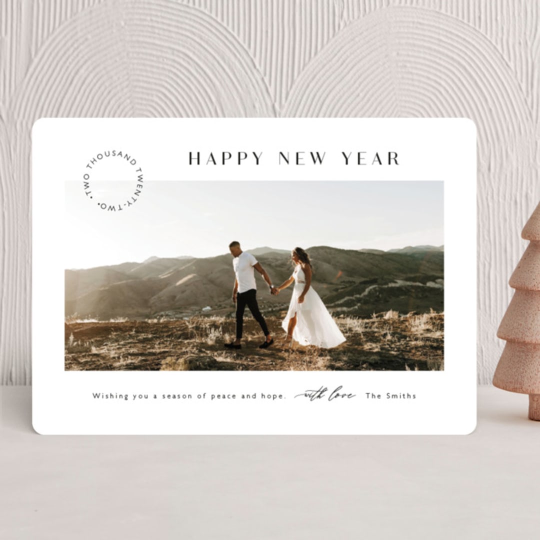 "Yearly Stamp" - Holiday Cards in Cotton by MC Designs - Front