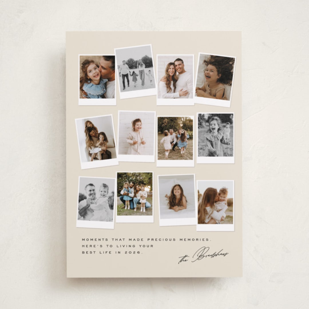 "Snapshots" - Holiday Cards in Pudding by Creo Study - Front