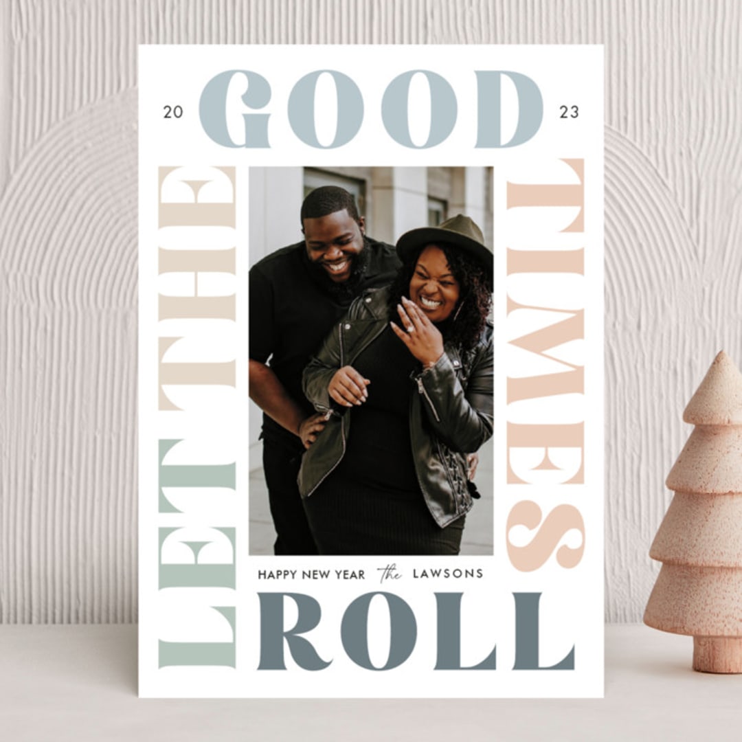 "let the good times roll" - Holiday Cards in Slate by Vivian Yiwing - Front