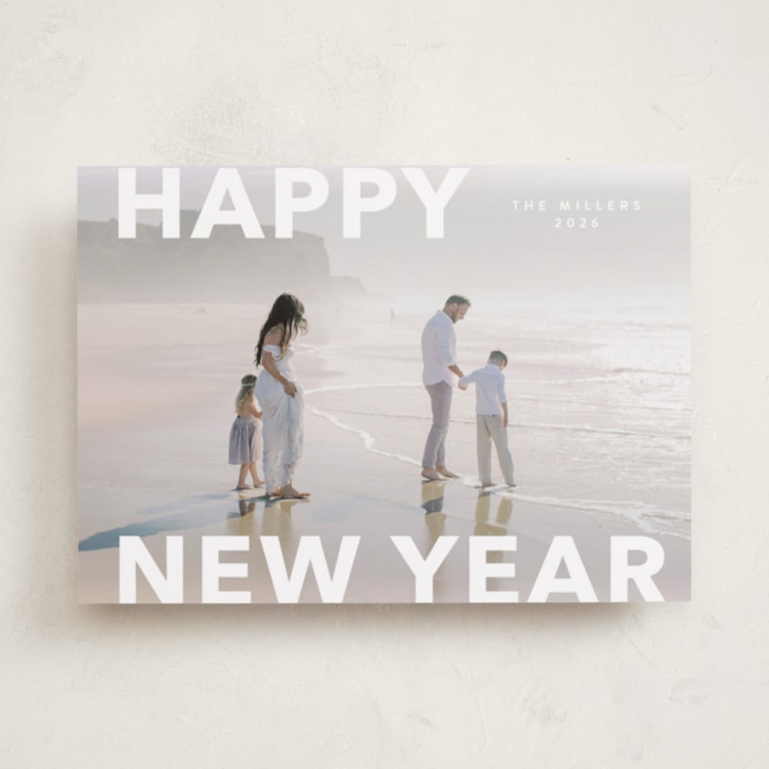 "Modern Type" - Holiday Cards in Cloud by Angela Thompson - Front