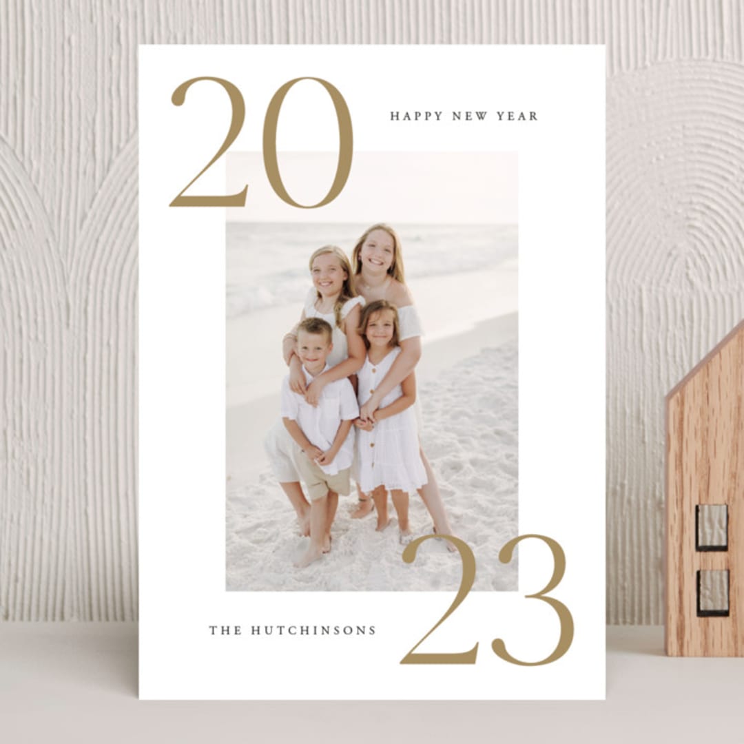 "Foil Year" - Holiday Cards in Golden by Vanessa Doyle - Front