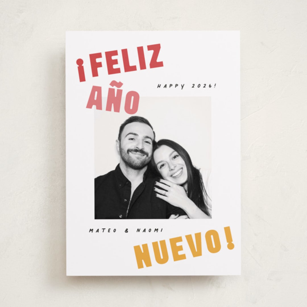 "Año Nuevo" - Holiday Cards in Sunset by Olivia Raufman - Front