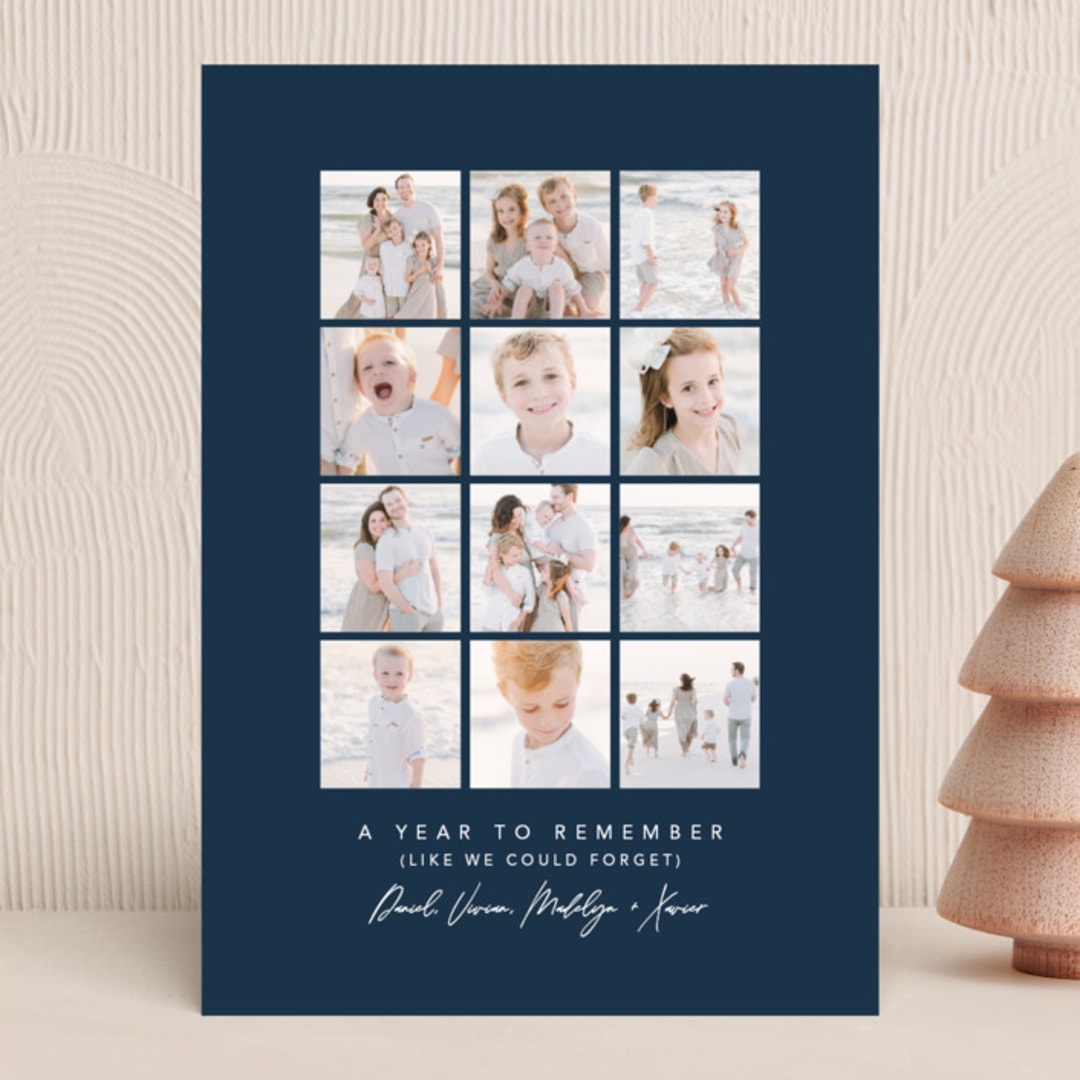"Unforgettable" - Holiday Cards in Navy by Lea Delaveris - Front