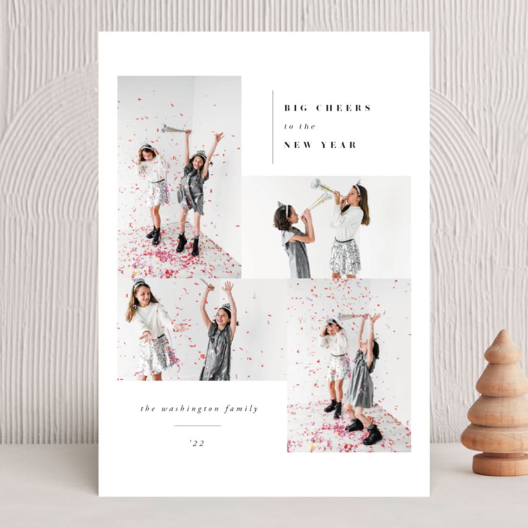 "4 Blocks" - Holiday Cards in Marshmallow by fatfatin - Front